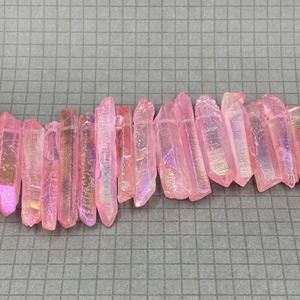 Pink AB Quartz Points Pendants Jewelry Making Supplies